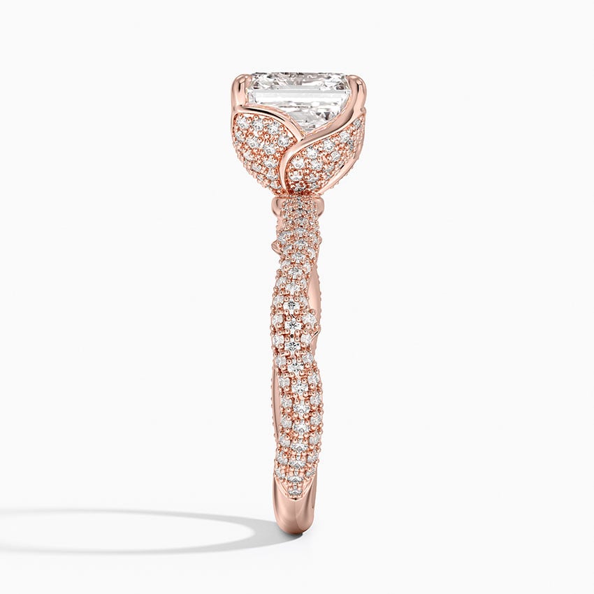 2.75 Karat Asscher Kesim Hidden Halo Tasarım Tektaş Laboratuvar Pırlanta Yüzük - Sorrento
