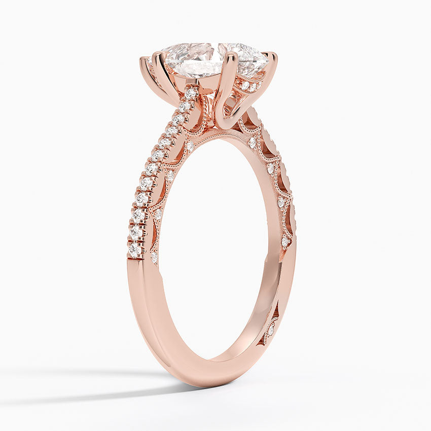 2.50 Damla Kesim Halo Tasarım Tektaş Laboratuvar Pırlanta Yüzük - Nilara