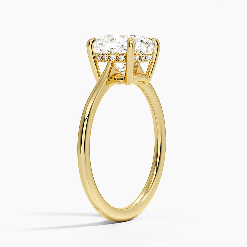 2.10 Karat Cushion Kesim Hidden Halo Tasarım Tektaş Laboratuvar Pırlanta Yüzük - Monaco