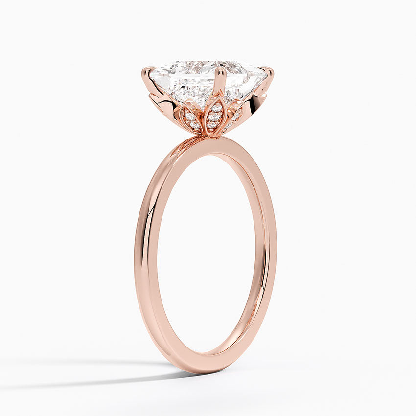 1.60 Carat Princess Halo Design Solitaire Lab Diamond Ring 18K - Florina