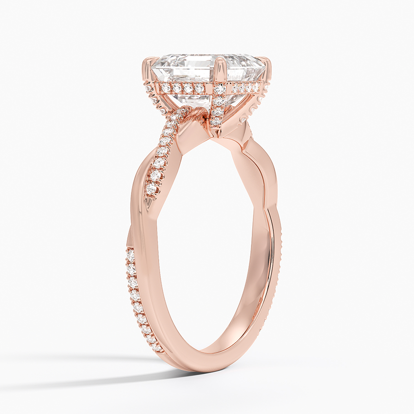 2.25 Karat Asscher Kesim Hidden Halo Tasarım Tektaş Laboratuvar Pırlanta Yüzük - Riga