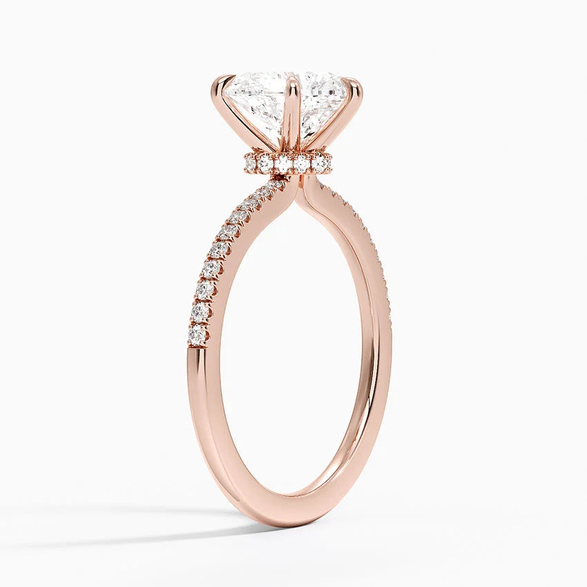 1.60 Carat Princess Halo Design Solitaire Lab Diamond Ring 18K - Florina