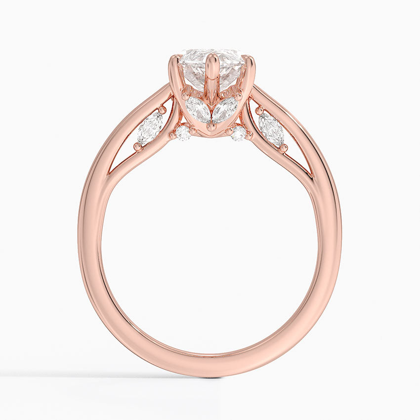 2.30 Marquise Kesim Hidden Halo Tasarım Tektaş Laboratuvar Pırlanta Yüzük - Dalara