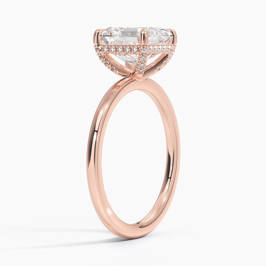 2.15 Karat Asscher Kesim Hidden Halo Tasarım Tektaş Laboratuvar Pırlanta Yüzük - Valencia