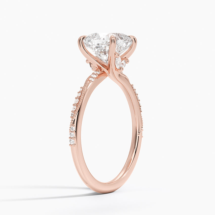2.25 Karat Cushion Kesim Hidden Halo Tasarım Tektaş Laboratuvar Pırlanta Yüzük 18K - Melora - Bold Diamonds