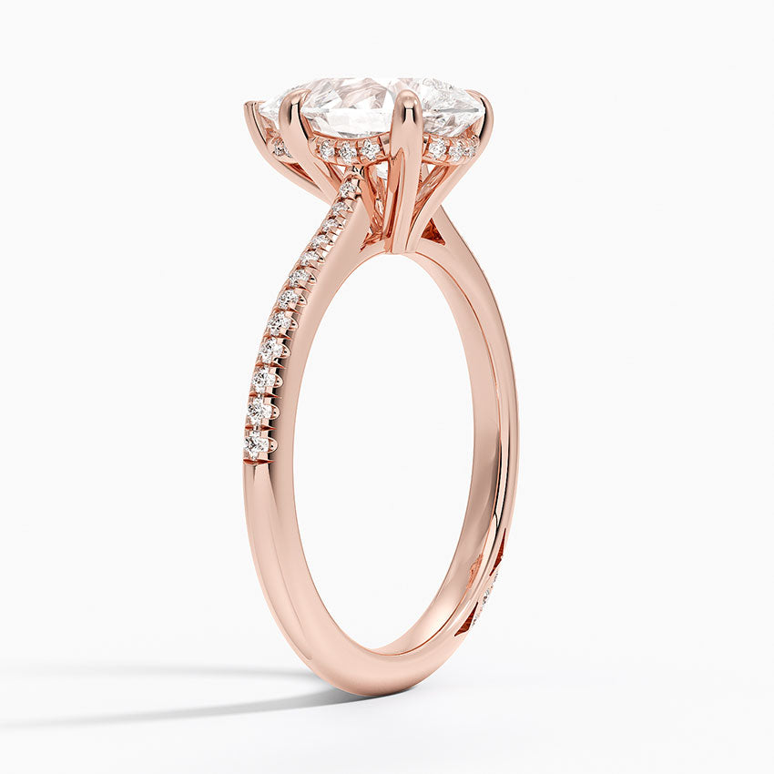 1.60 Carat Princess Halo Design Solitaire Lab Diamond Ring 18K - Florina