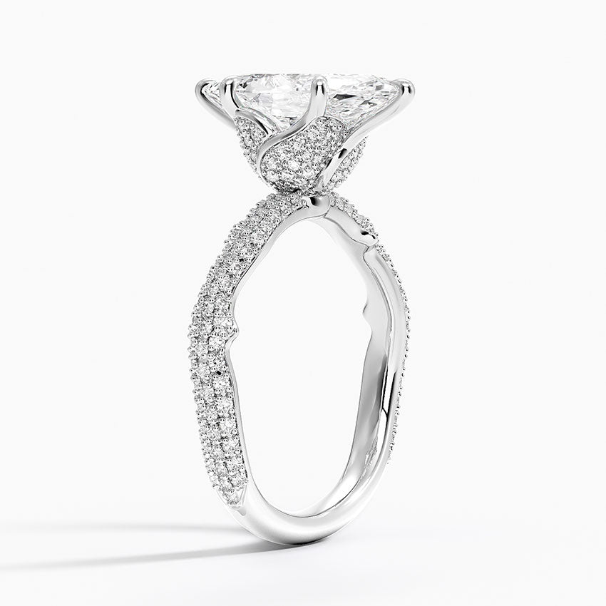 2.75 Karat Marquise Kesim Hidden Halo Tasarım Tektaş Laboratuvar Pırlanta Yüzük - Sorrento