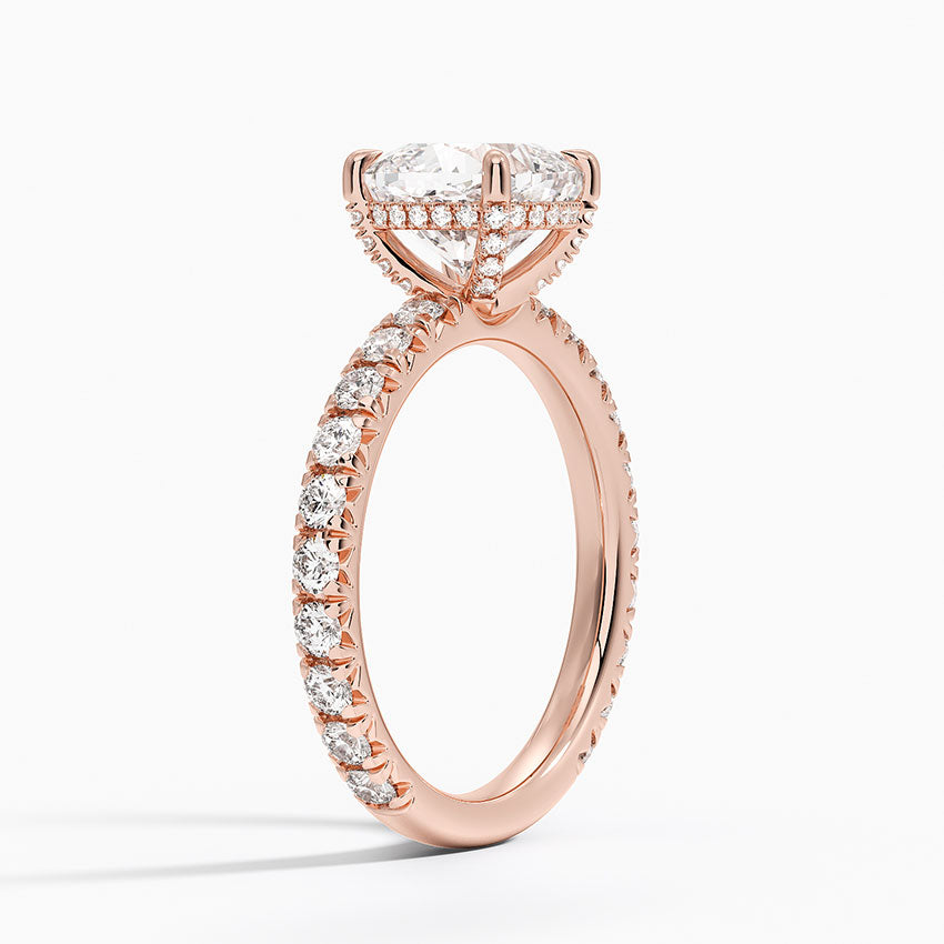 1.60 Carat Princess Halo Design Solitaire Lab Diamond Ring 18K - Florina