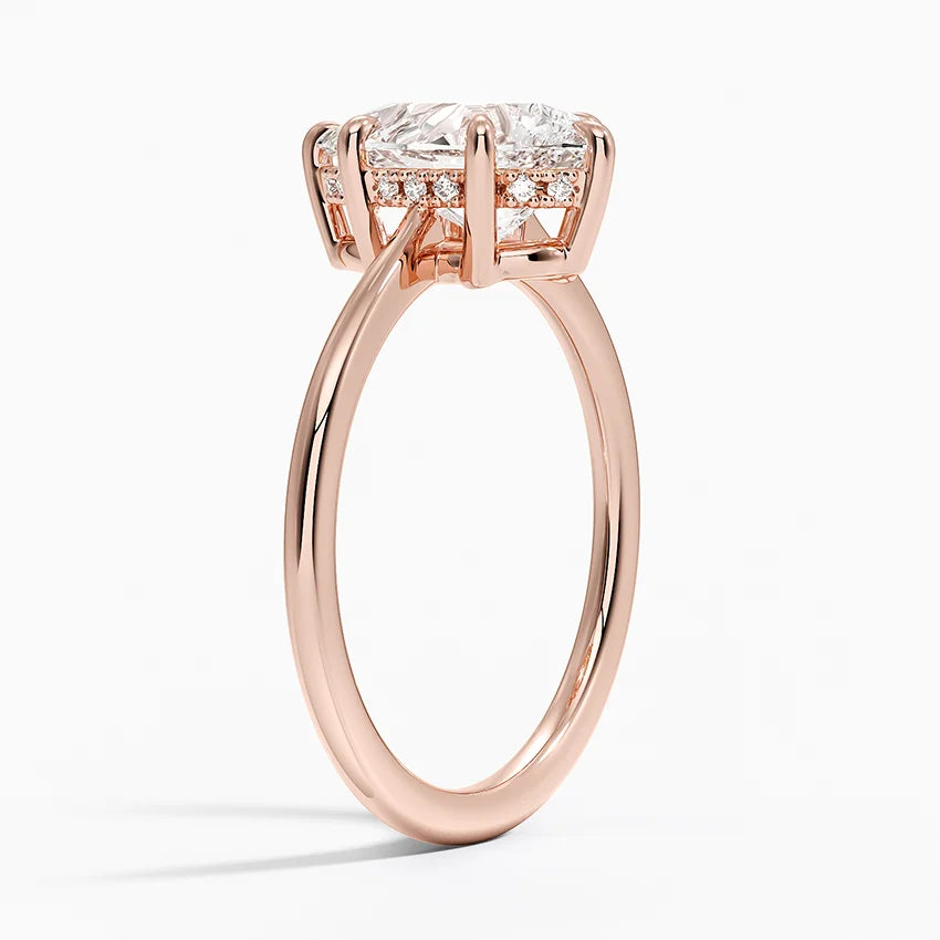 2.10 Karat Damla Kesim Hidden Halo Tasarım Tektaş Laboratuvar Pırlanta Yüzük - Monaco