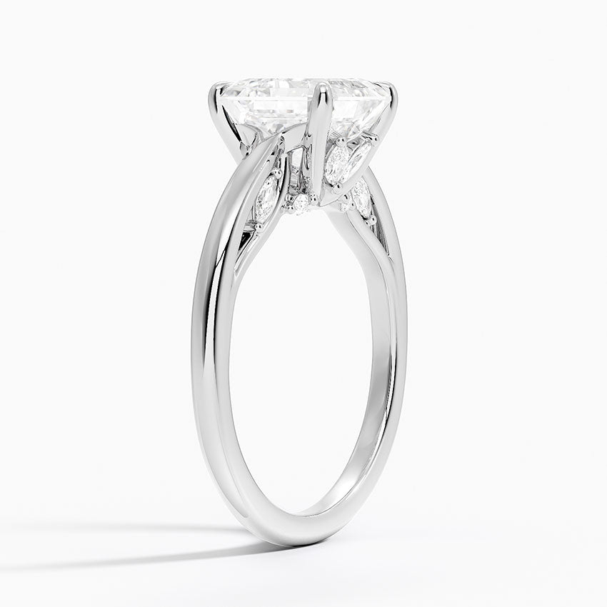 2.30 Karat Asscher Kesim Hidden Halo Tasarım Tektaş Laboratuvar Pırlanta Yüzük -Salzburg