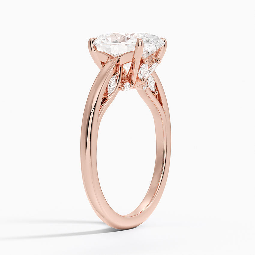 2.30 Oval Kesim Hidden Halo Tasarım Tektaş Laboratuvar Pırlanta Yüzük - Dalara