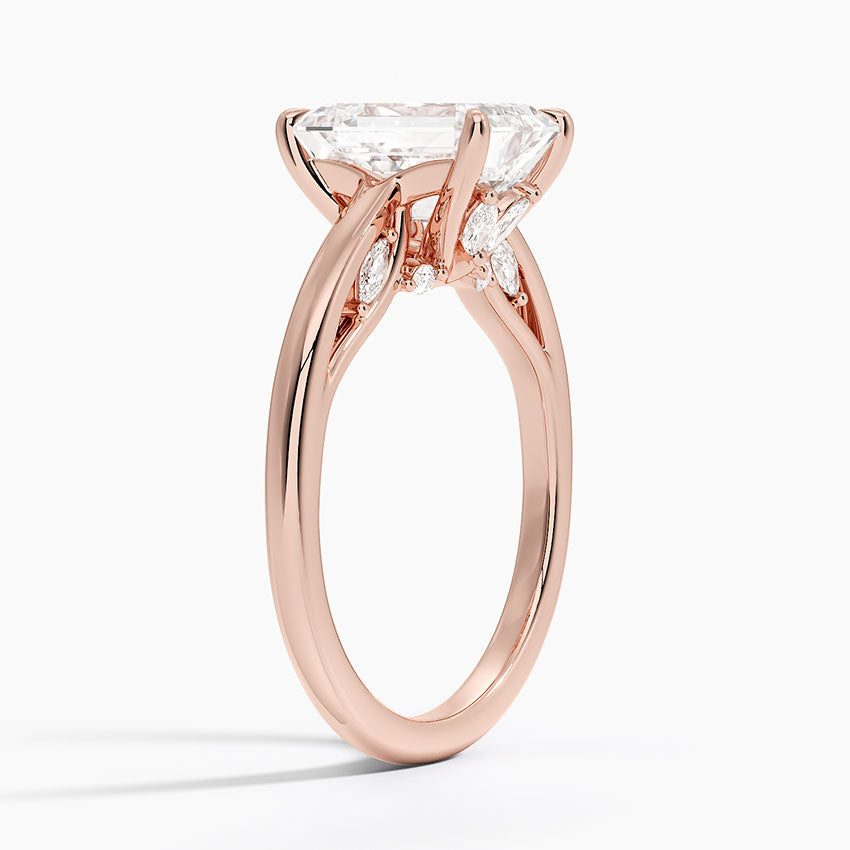 2.30 Karat Emerald Kesim Hidden Halo Tasarım Tektaş Laboratuvar Pırlanta Yüzük - Salzburg