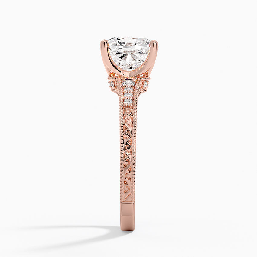 2.15 Cushion Kesim Hidden Halo Tasarım Tektaş Laboratuvar Pırlanta Yüzük - Silora