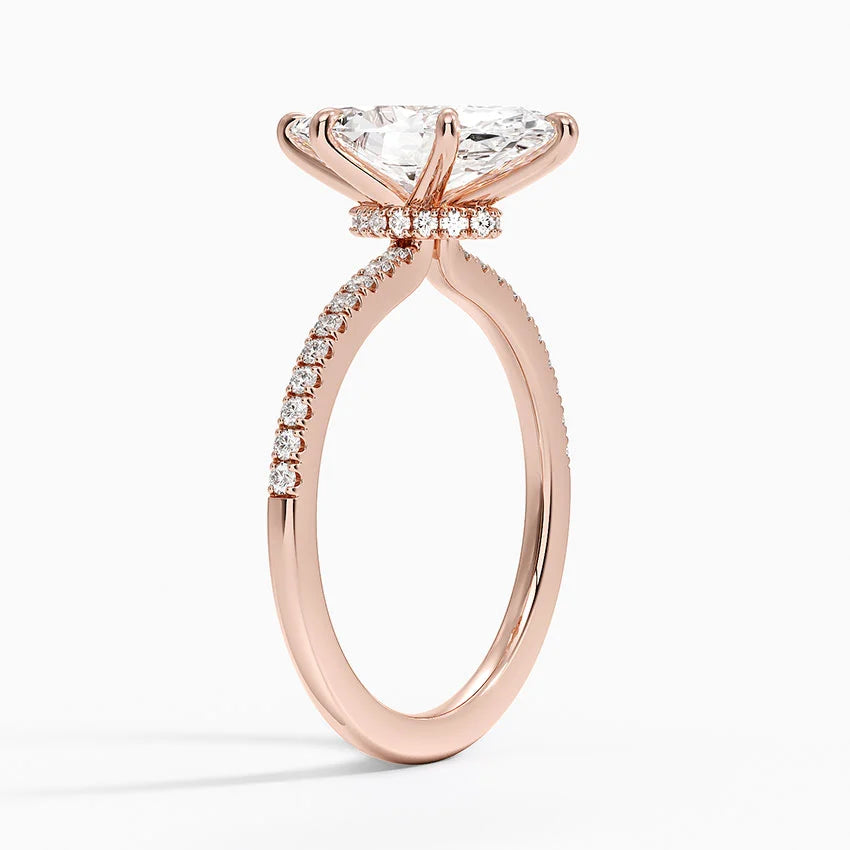 1.60 Carat Princess Halo Design Solitaire Lab Diamond Ring 18K - Florina