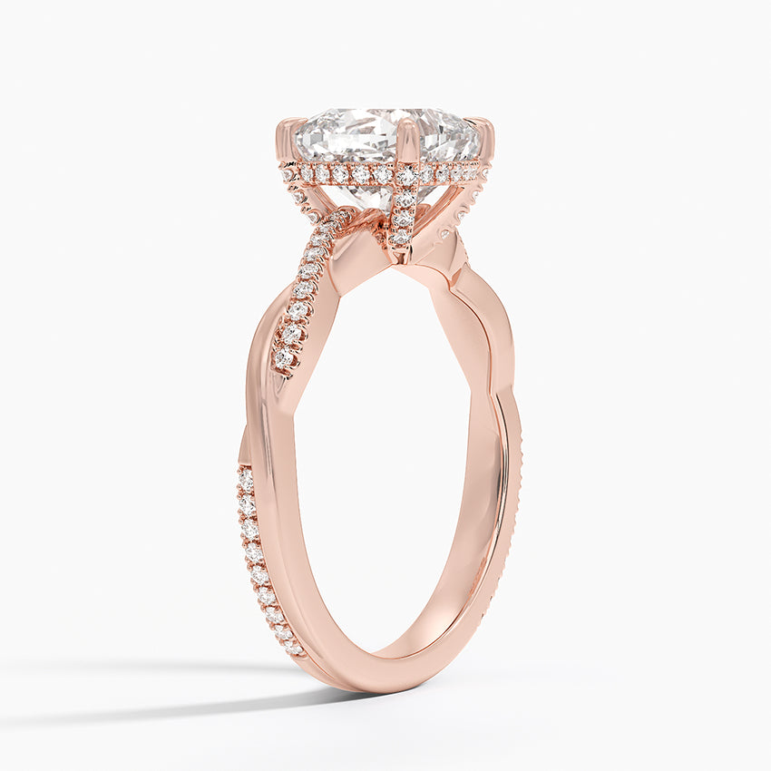 1.60 Carat Princess Halo Design Solitaire Lab Diamond Ring 18K - Florina