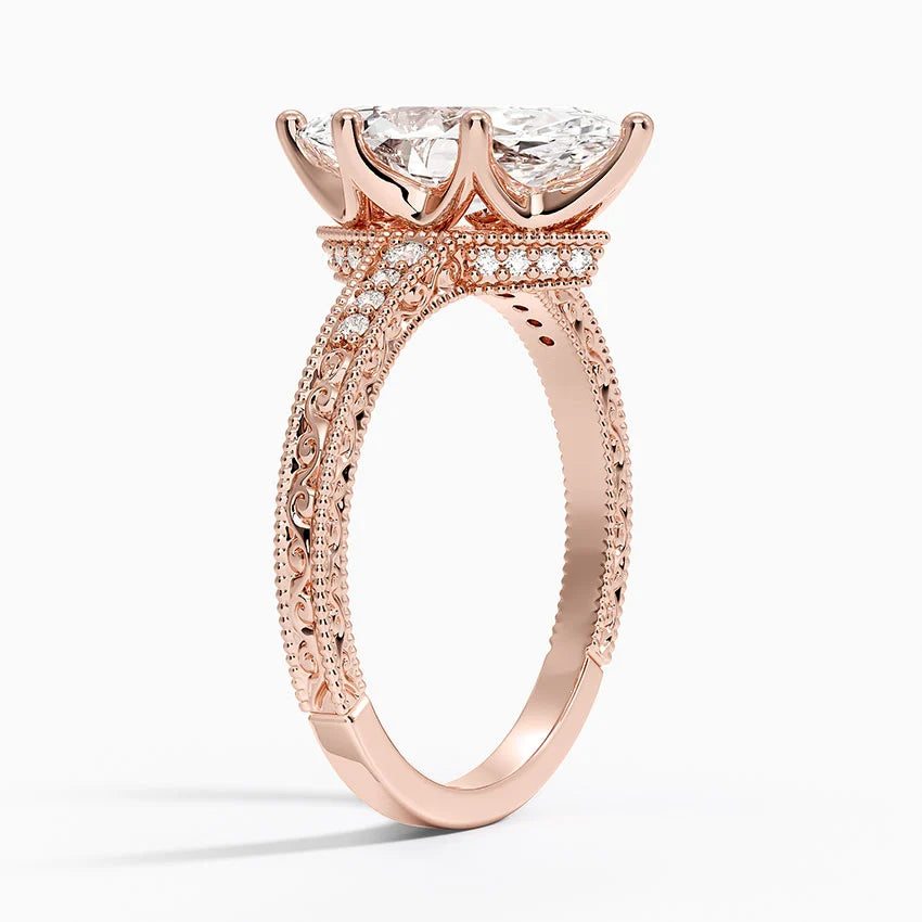 2.15 Karat Marquise Kesim Hidden Halo Tasarım Tektaş Laboratuvar Pırlanta Yüzük - Venice