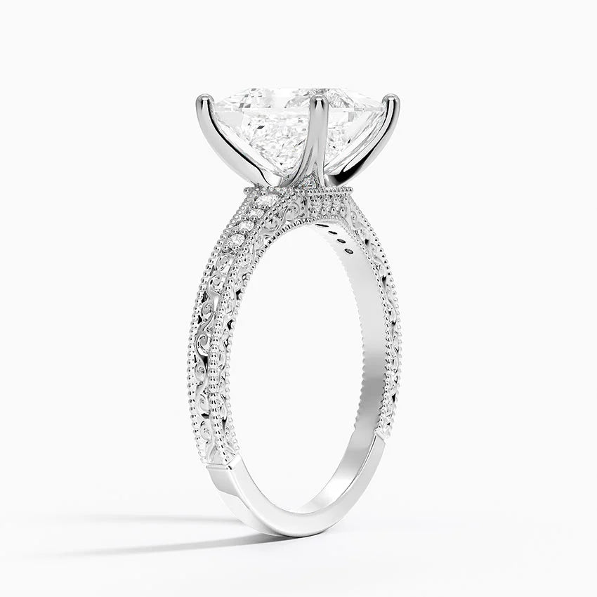 2.15 Prenses Kesim Hidden Halo Tasarım Tektaş Laboratuvar Pırlanta Yüzük - Silora