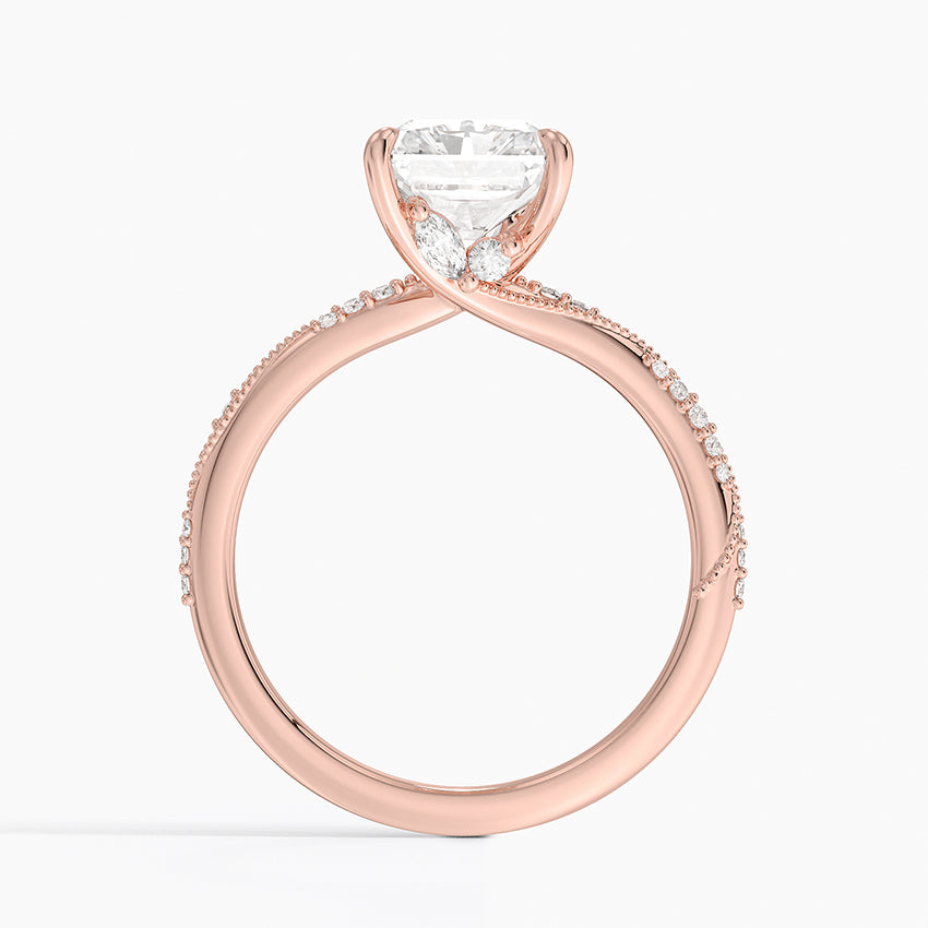 2.25 Karat Radiant Kesim Hidden Halo Tasarım Tektaş Laboratuvar Pırlanta Yüzük 18K - Melora