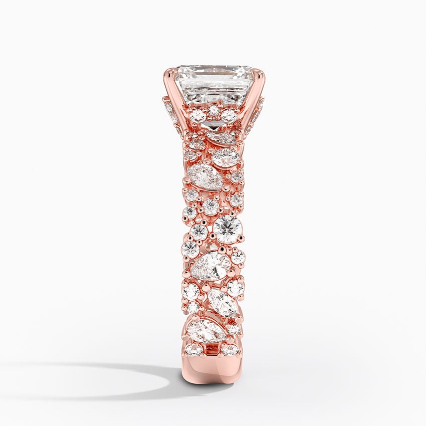 3.00 Asscher Kesim Özel Tasarım Tektaş Laboratuvar Pırlanta Yüzük - Aylora