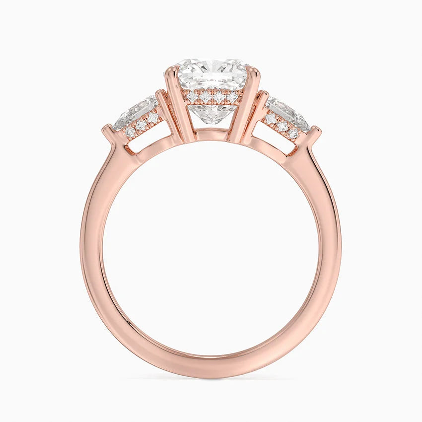 2.50 Cushion Kesim Hidden Halo Tasarım Tektaş Laboratuvar Pırlanta Yüzük - Nilora