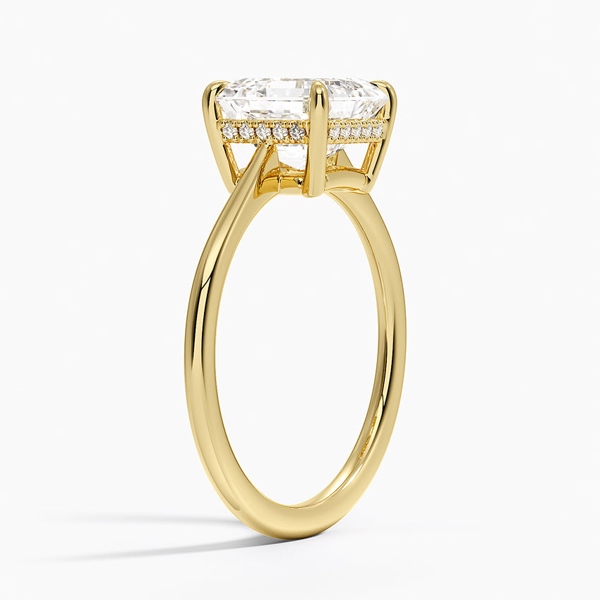 2.10 Karat Asscher Kesim Hidden Halo Tasarım Tektaş Laboratuvar Pırlanta Yüzük - Monaco