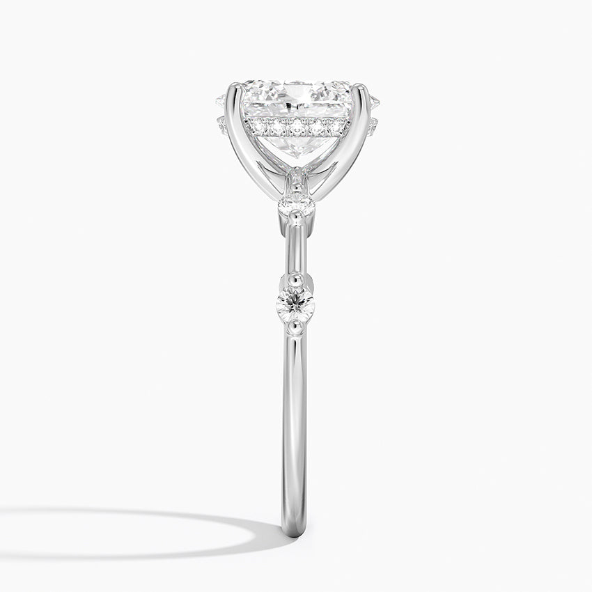 2.20 Karat Oval Kesim Hidden Halo Tasarım Tektaş Laboratuvar Pırlanta Yüzük - Nice