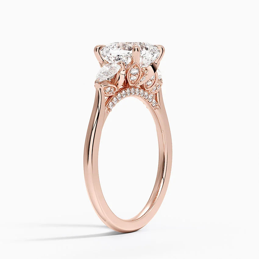 1.60 Carat Princess Halo Design Solitaire Lab Diamond Ring 18K - Florina