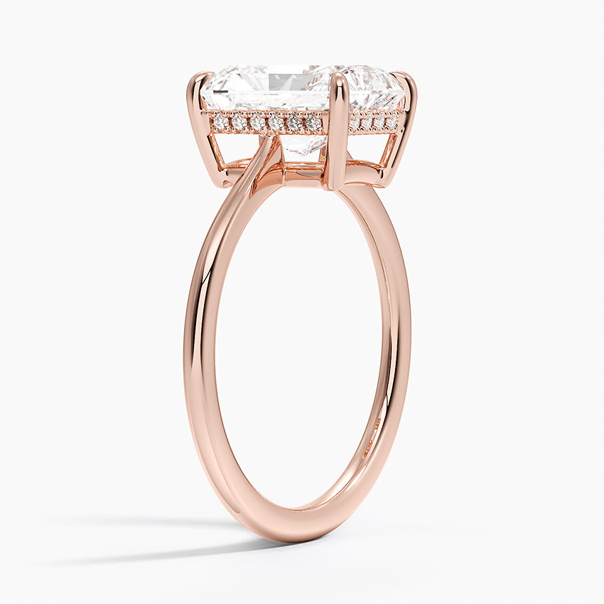 2.10 Karat Radiant Kesim Hidden Halo Tasarım Tektaş Laboratuvar Pırlanta Yüzük - Monaco