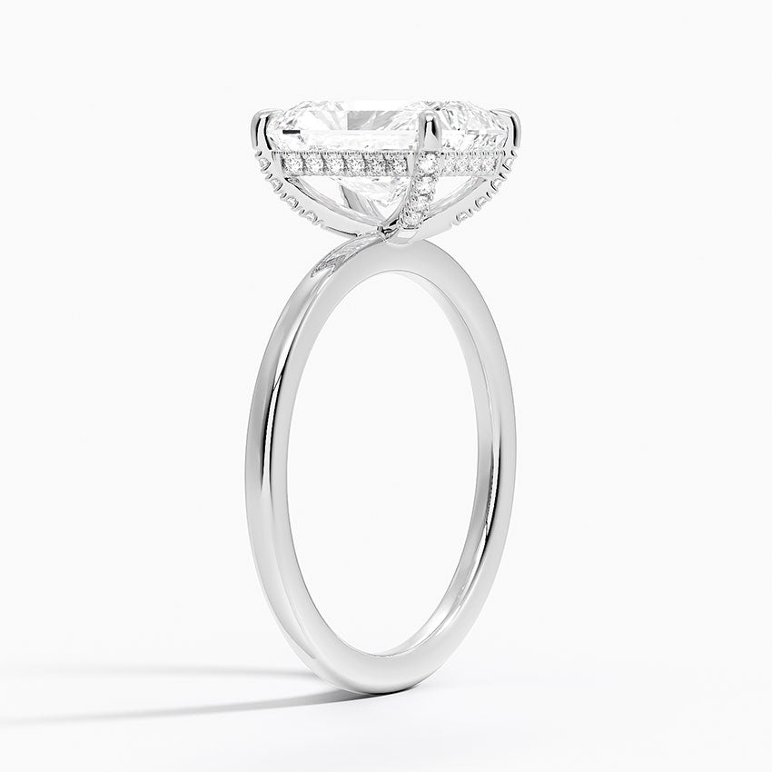 2.15 Karat Radiant Kesim Hidden Halo Tasarım Tektaş Laboratuvar Pırlanta Yüzük - Gilora - Bold Diamonds