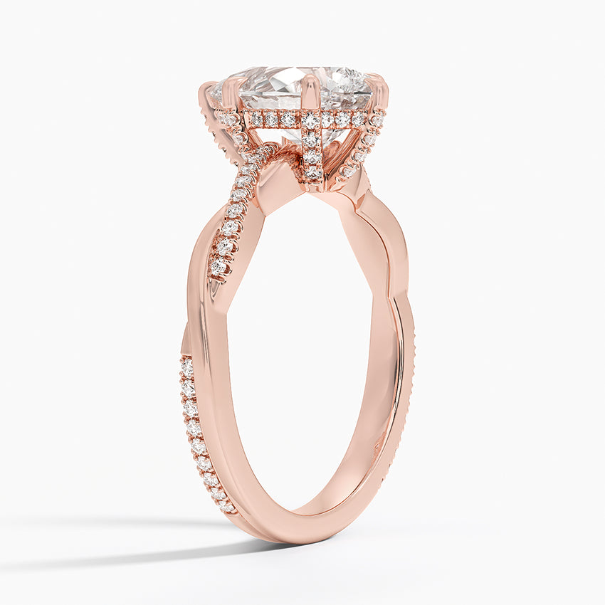 2.25 Karat Damla Kesim Hidden Halo Tasarım Tektaş Laboratuvar Pırlanta Yüzük 18K - Talora