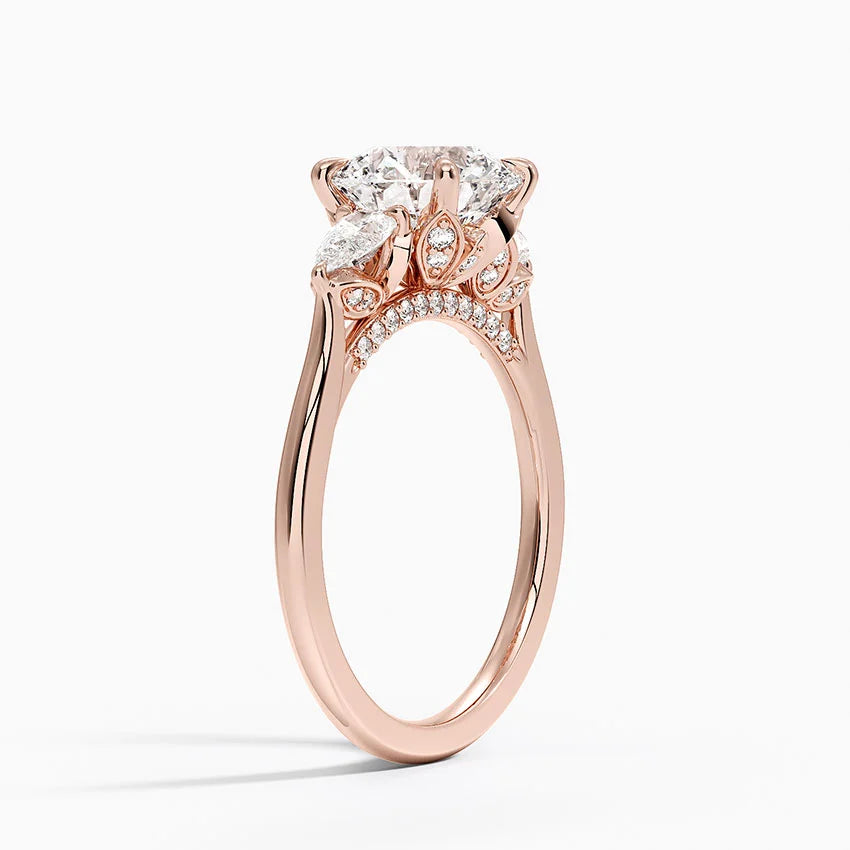 1.60 Carat Princess Halo Design Solitaire Lab Diamond Ring 18K - Florina