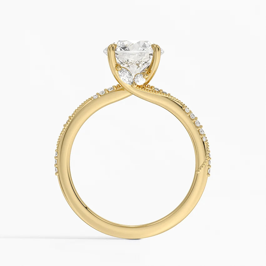2.25 Karat Hidden Halo Tasarım Tektaş Laboratuvar Pırlanta Yüzük 18K - Melora - Bold Diamonds