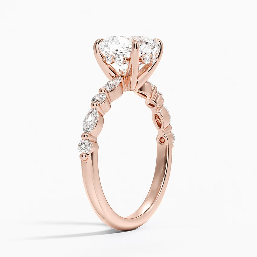 2.50 Karat Cushion Kesim Hidden Halo Tasarım Tektaş Laboratuvar Pırlanta Yüzük - Tokyo - Bold Diamonds