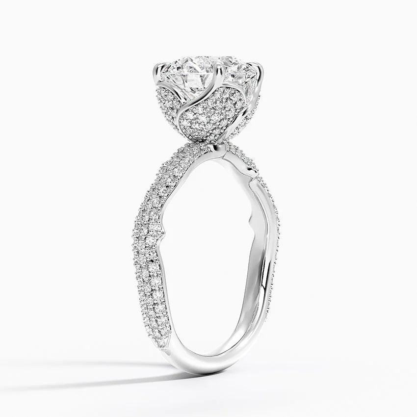 2.75 Karat Hidden Halo Tasarım Tektaş Laboratuvar Pırlanta Yüzük - Sorrento