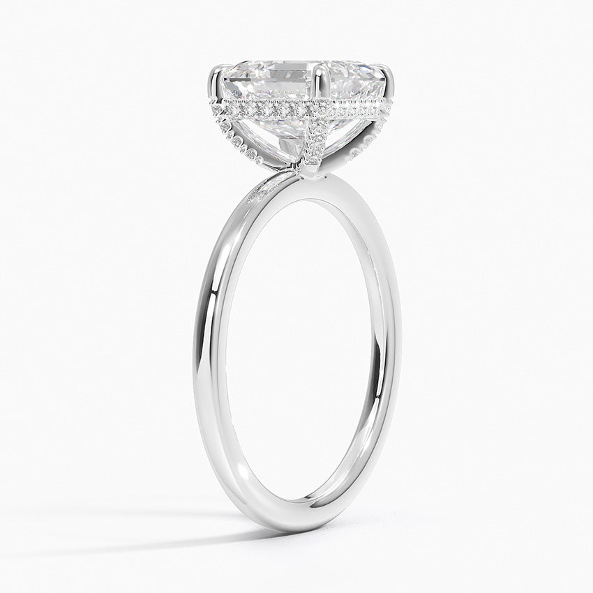 2.15 Karat Asscher Kesim Hidden Halo Tasarım Tektaş Laboratuvar Pırlanta Yüzük - Valencia