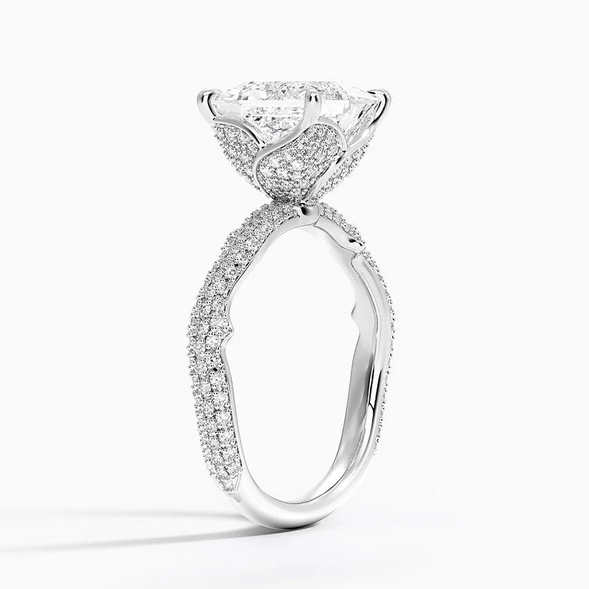 2.75 Karat Prenses Kesim Hidden Halo Tasarım Tektaş Laboratuvar Pırlanta Yüzük - Sorrento