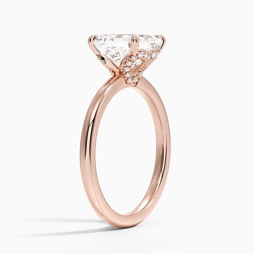2.15 Karat Asscher Kesim Hidden Halo Tasarım Tektaş Laboratuvar Pırlanta Yüzük - Lyon
