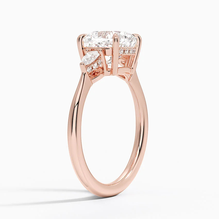 1.60 Carat Princess Halo Design Solitaire Lab Diamond Ring 18K - Florina