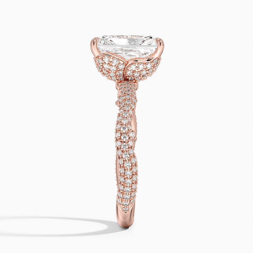 2.75 Karat Radiant Kesim Hidden Halo Tasarım Tektaş Laboratuvar Pırlanta Yüzük - Sorrento
