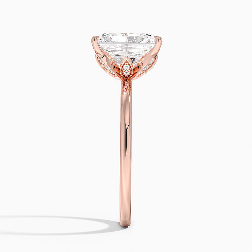 1.60 Carat Princess Halo Design Solitaire Lab Diamond Ring 18K - Florina
