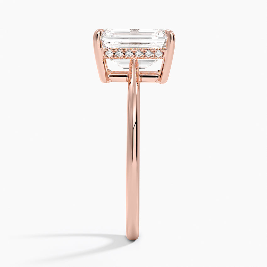 2.10 Emerald Kesim Hidden Halo Tasarım Tektaş Laboratuvar Pırlanta Yüzük - Tilora