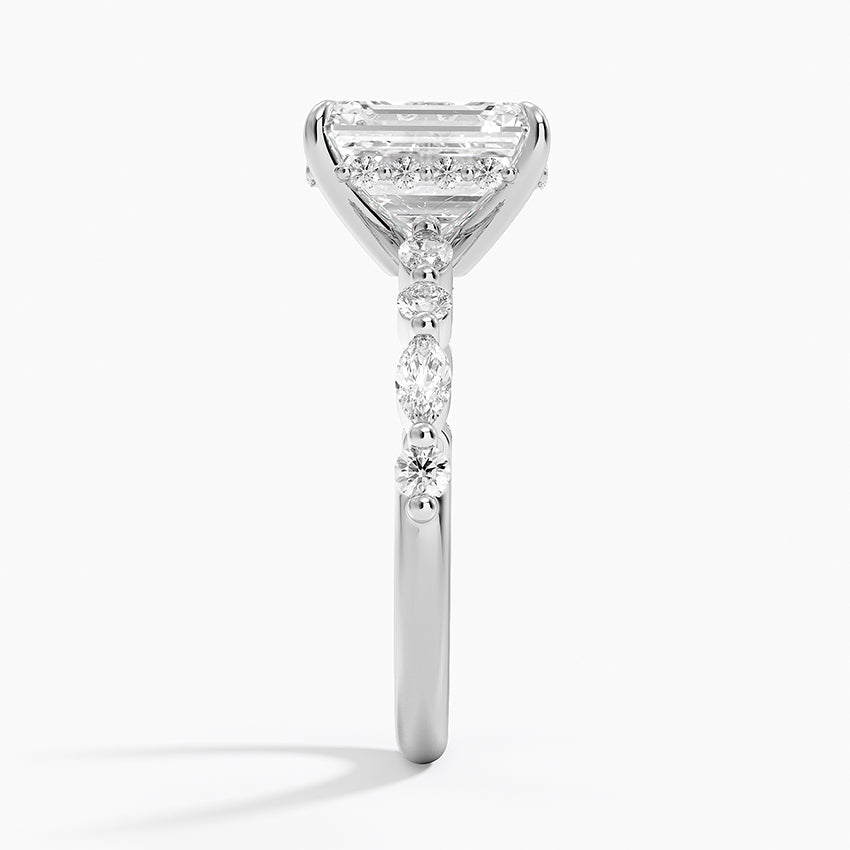 2.50 Karat Emerald Kesim Hidden Halo Tasarım Tektaş Laboratuvar Pırlanta Yüzük - Tokyo - Bold Diamonds