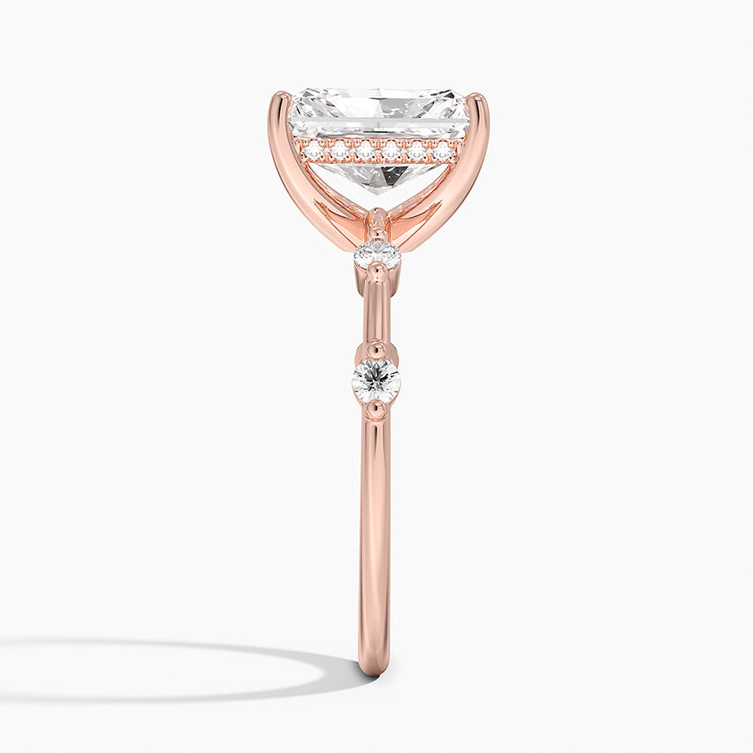 2.20 Karat Radiant Kesim Hidden Halo Tasarım Tektaş Laboratuvar Pırlanta Yüzük - Nice