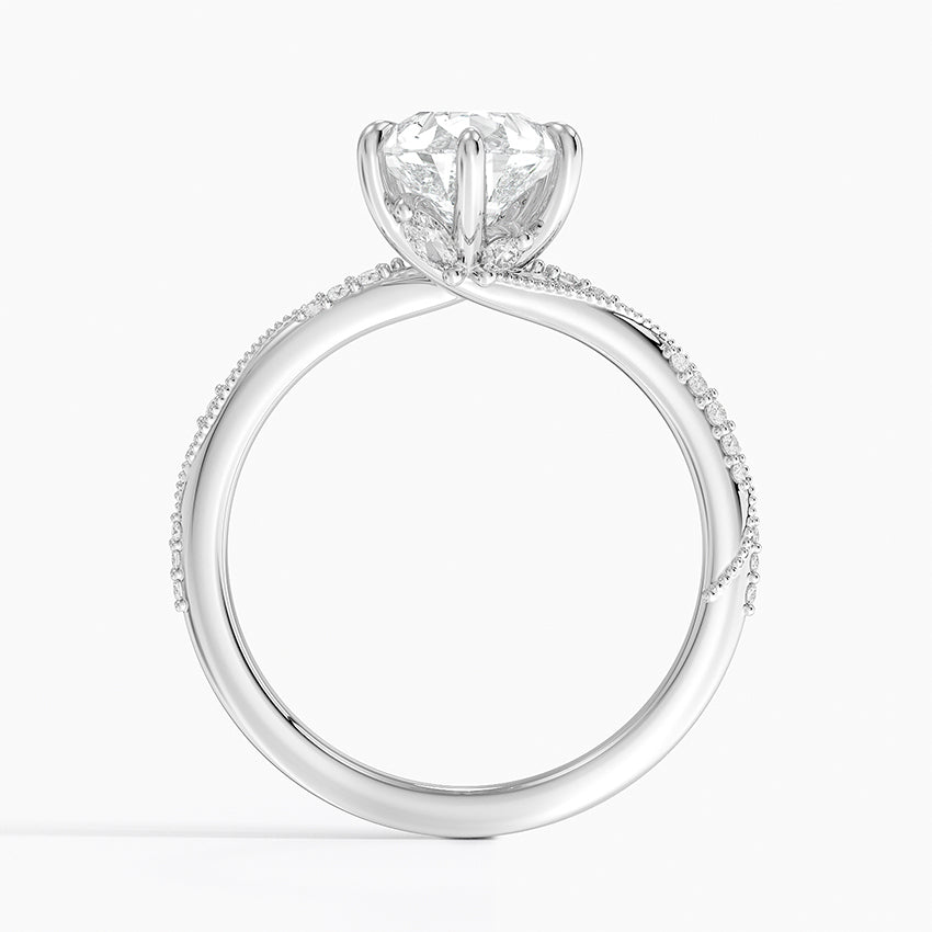2.25 Karat Damla Kesim Hidden Halo Tasarım Tektaş Laboratuvar Pırlanta Yüzük 18K - Melora - Bold Diamonds
