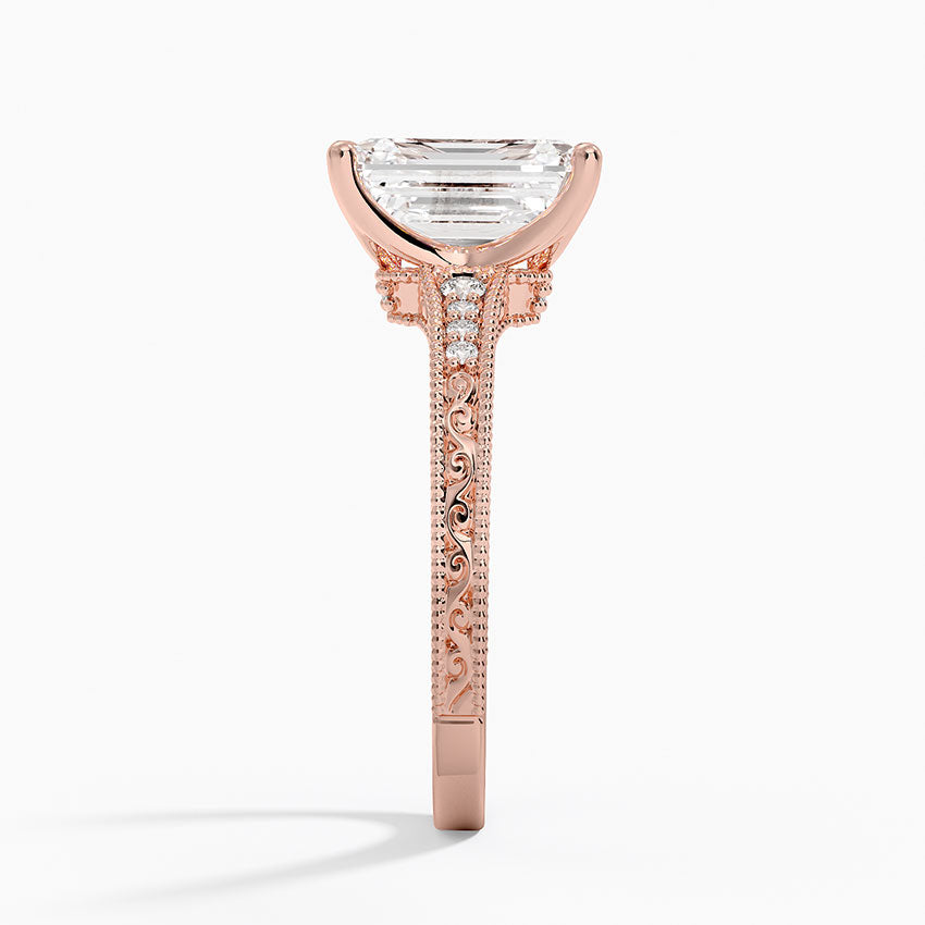 2.15 Karat Emerald Kesim Hidden Halo Tasarım Tektaş Laboratuvar Pırlanta Yüzük - Venice