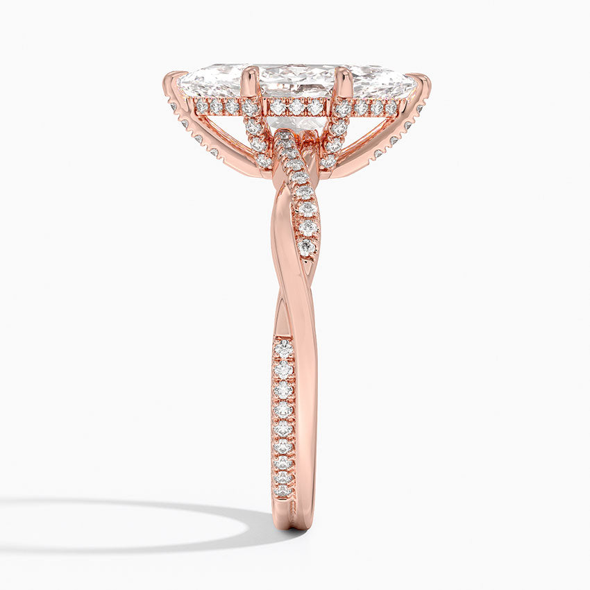 2.25 Karat Marquise Kesim Hidden Halo Tasarım Tektaş Laboratuvar Pırlanta Yüzük - Riga