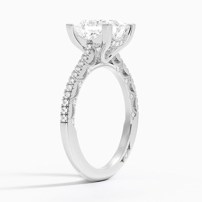 2.50 Prenses Kesim Halo Tasarım Tektaş Laboratuvar Pırlanta Yüzük- Nilara