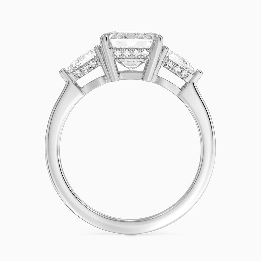 1.60 Carat Princess Halo Design Solitaire Lab Diamond Ring 18K - Florina