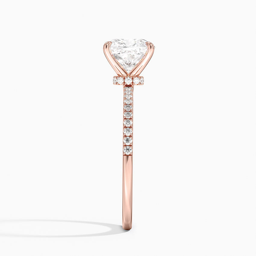 2.25 Karat Cushion Kesim Hidden Halo Tasarım Tektaş Laboratuvar Pırlanta Yüzük - Filora - Bold Diamonds