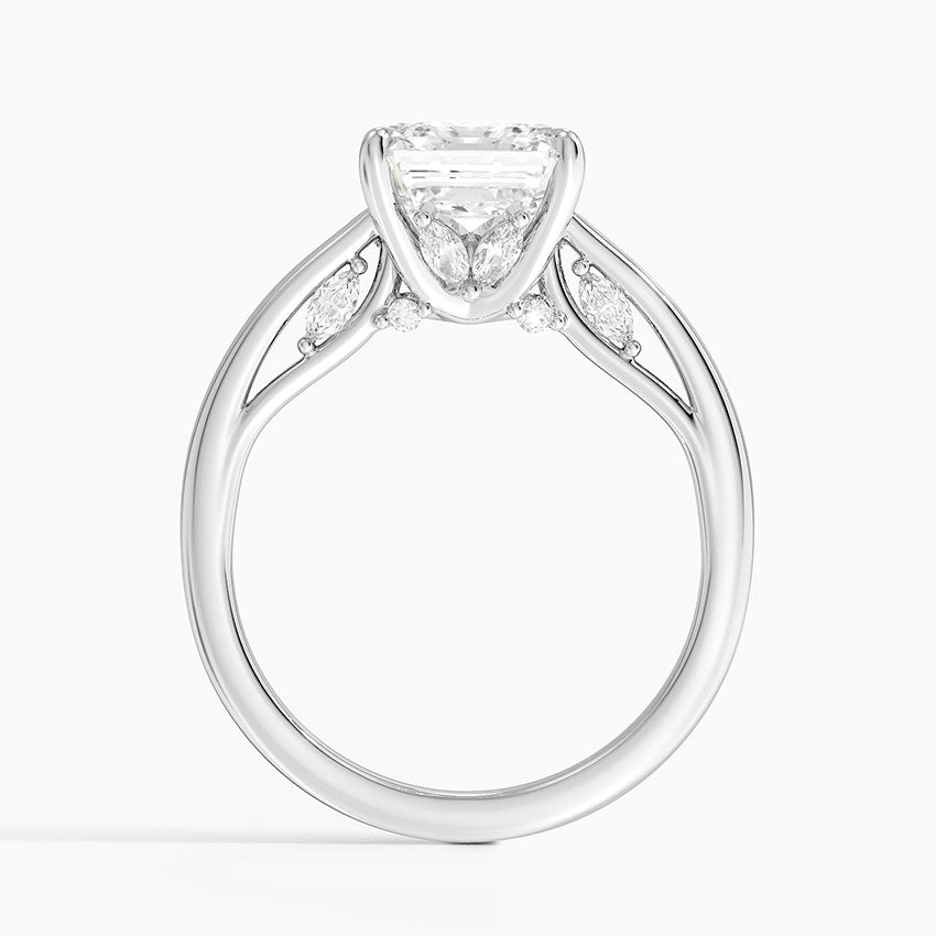 2.30 Asscher Kesim Hidden Halo Tasarım Tektaş Laboratuvar Pırlanta Yüzük - Dalara